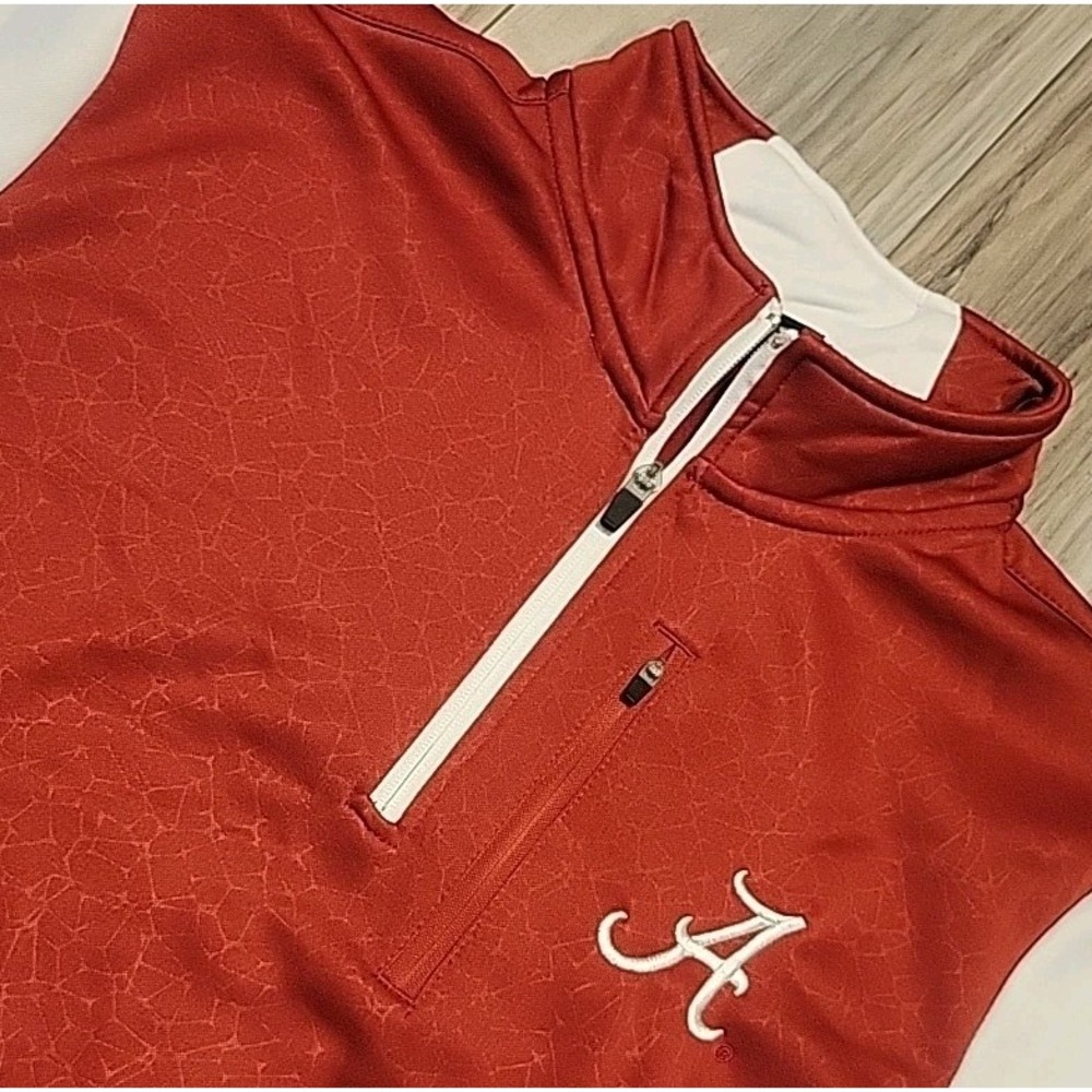 Alabama Crimson Tide 1/4 Zip Fleece Mens Large Maroon Pullover Colosseum